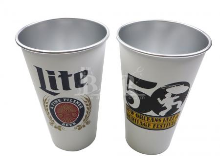 miller lite retro biały stadion kubek szklanka na zewnątrz 