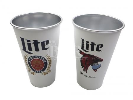 miller lite retro biały stadion kubek szklanka na zewnątrz 