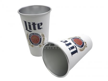 miller lite retro biały stadion kubek szklanka na zewnątrz 